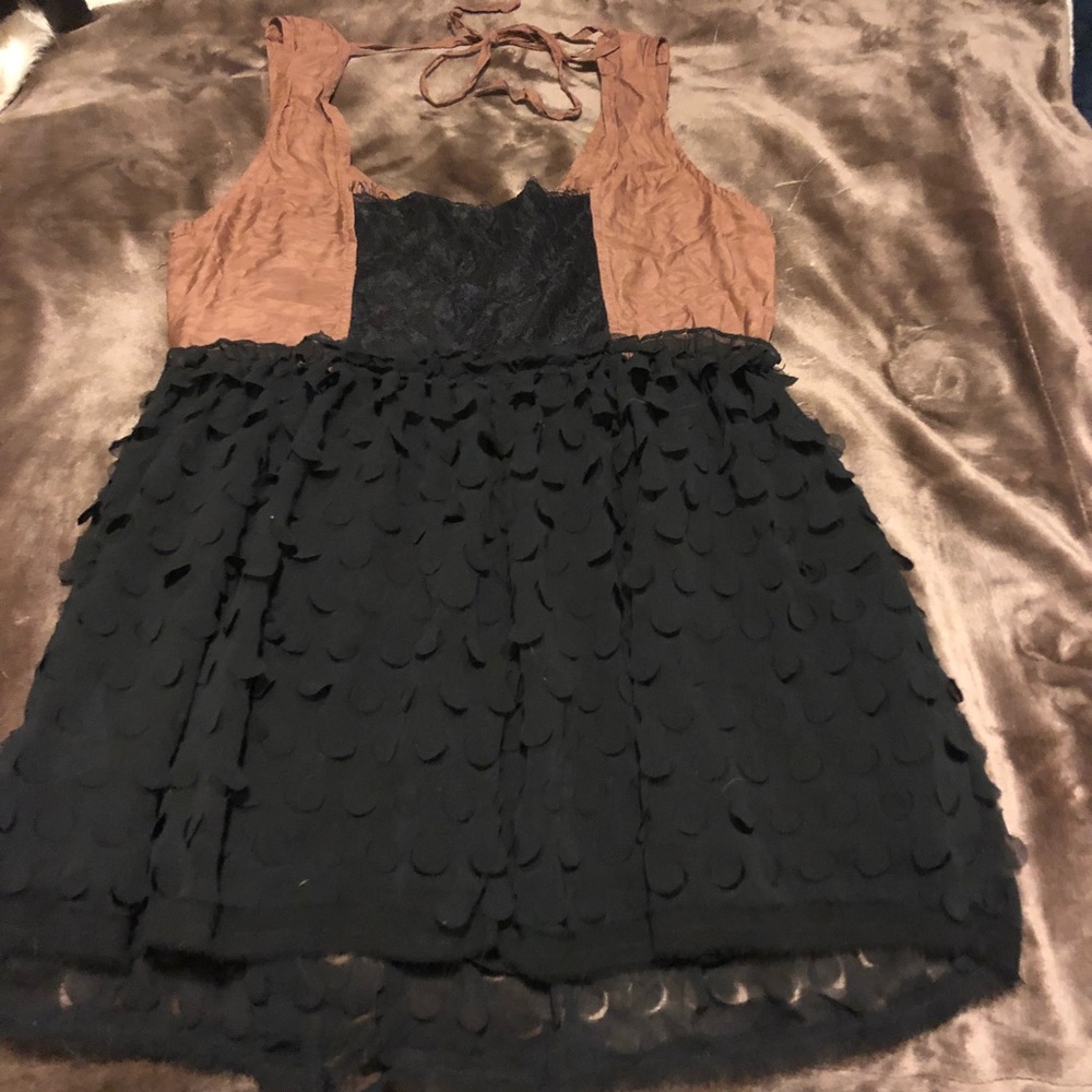 Brown & black lace flow shirt - Never Worn